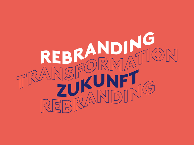Geschwungener Schriftzug mit Rebranding, Transformation, Zukunft | © instride AG